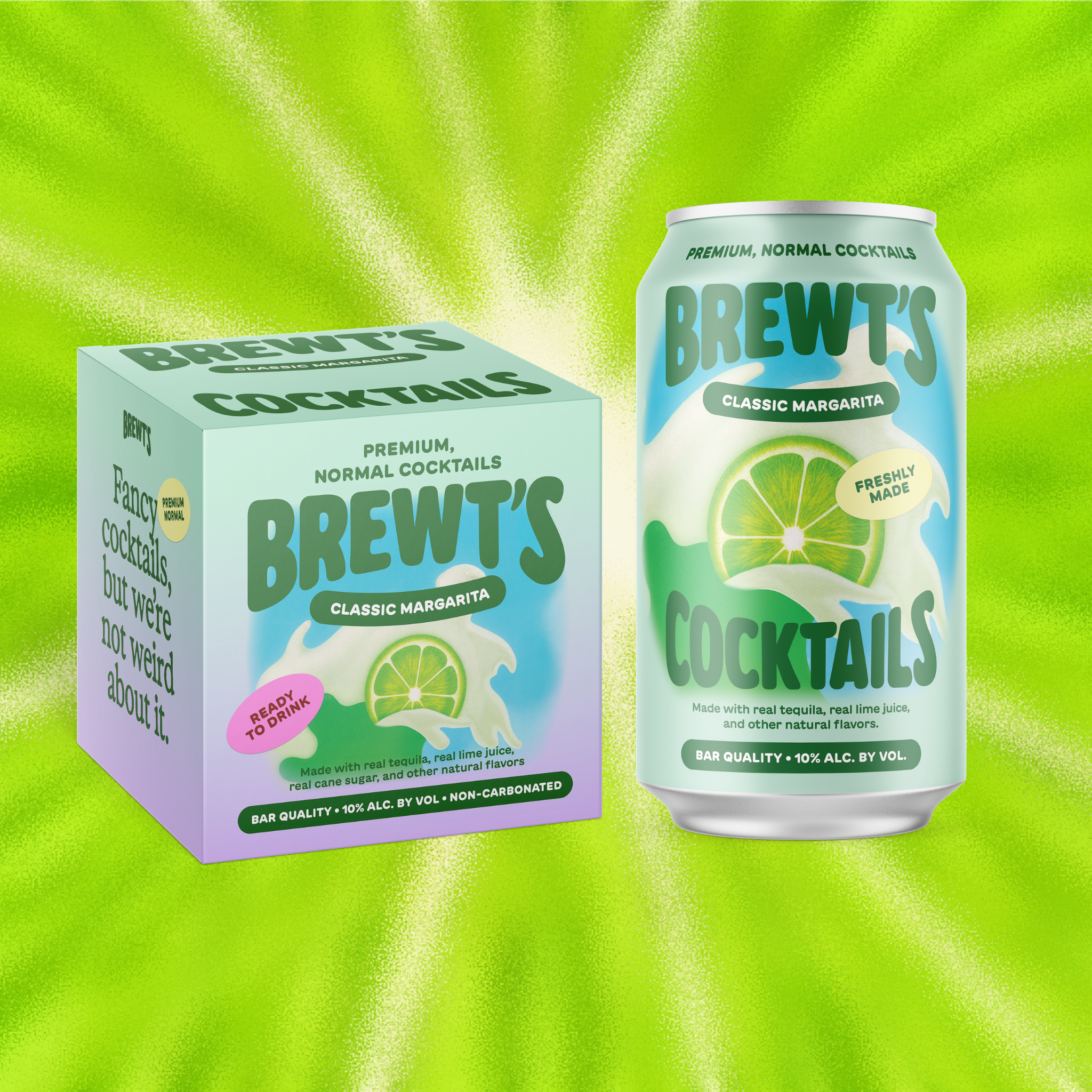 Brewt's Classic Margarita 4 Pack 10% ABV Real Tequila