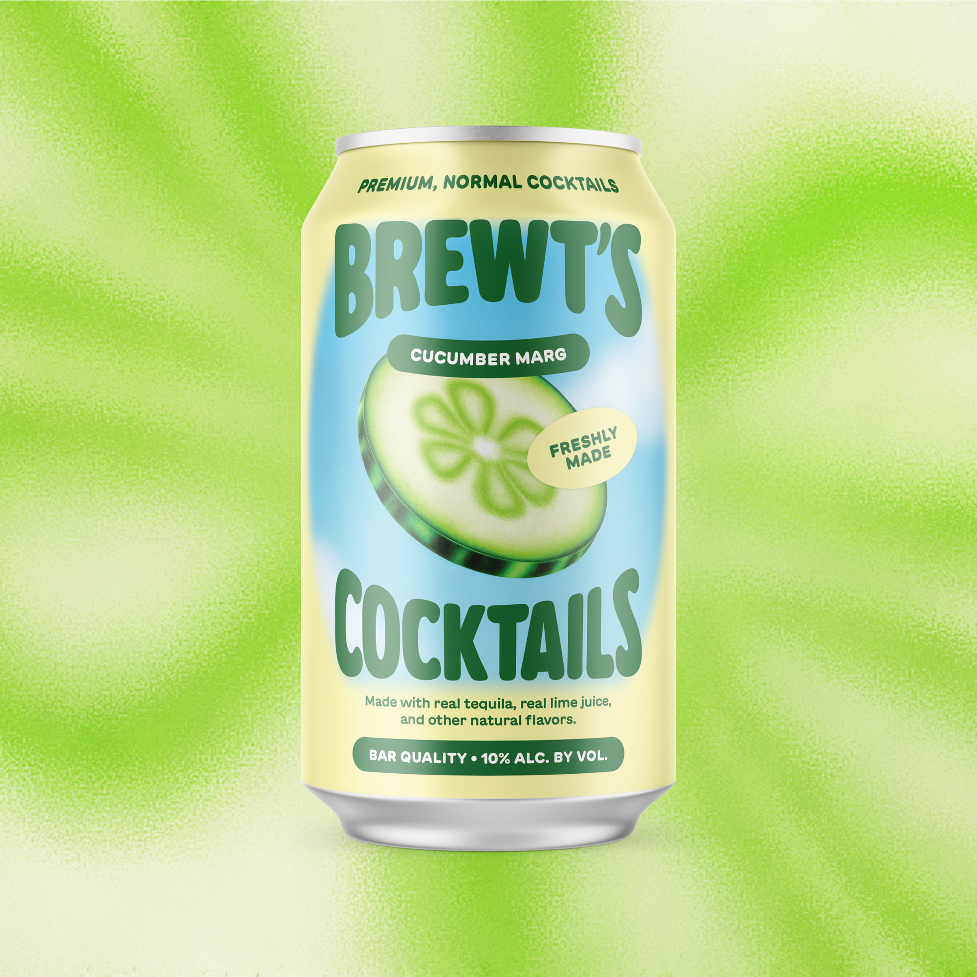 Brewt's Cucumber Margarita 4 Pack 10% ABV Real Tequila