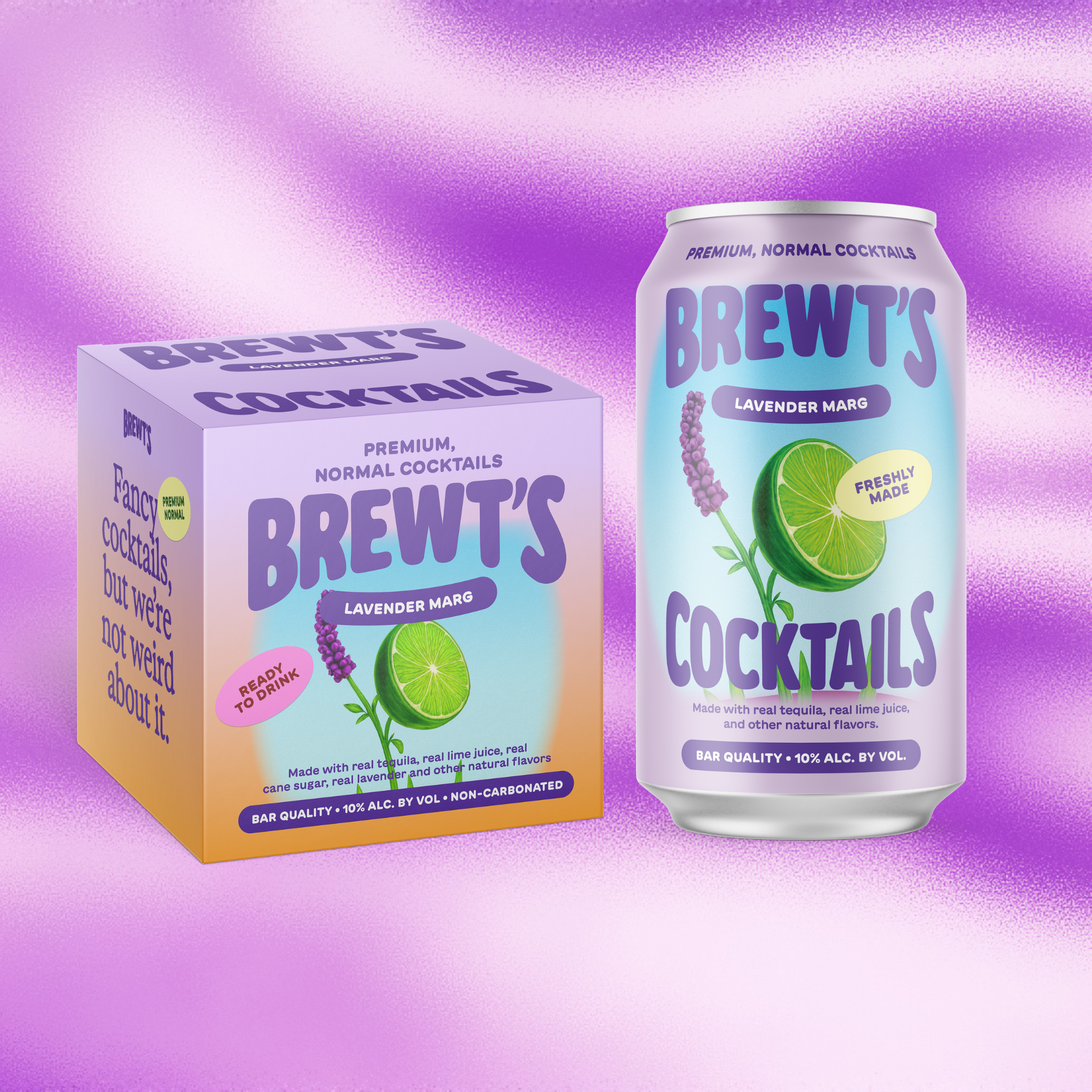 Brewt's Lavender Margarita 4 Pack 10% ABV Real Tequila