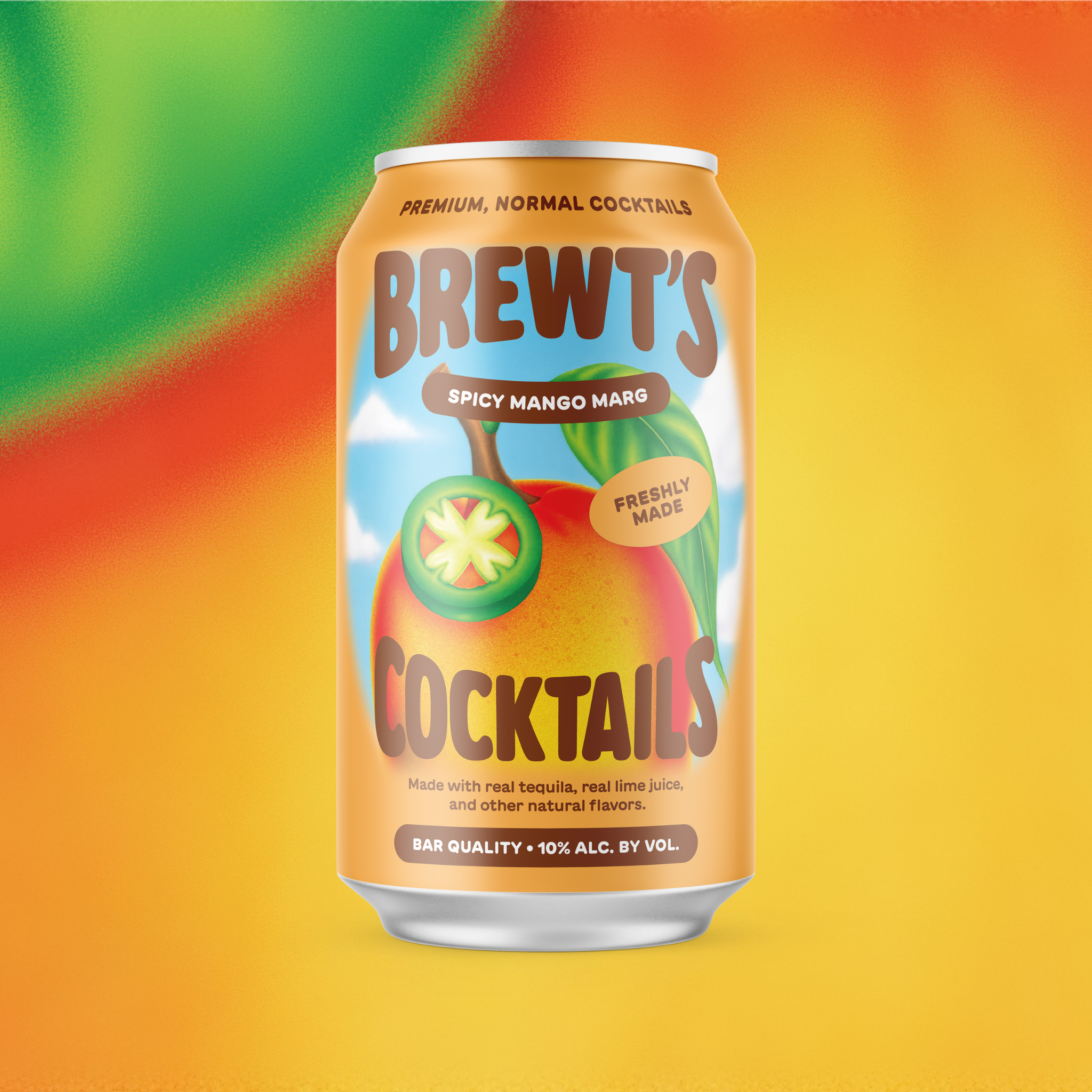 Brewt's Spicy Mango Margarita 4 Pack 10% ABV Real Tequila