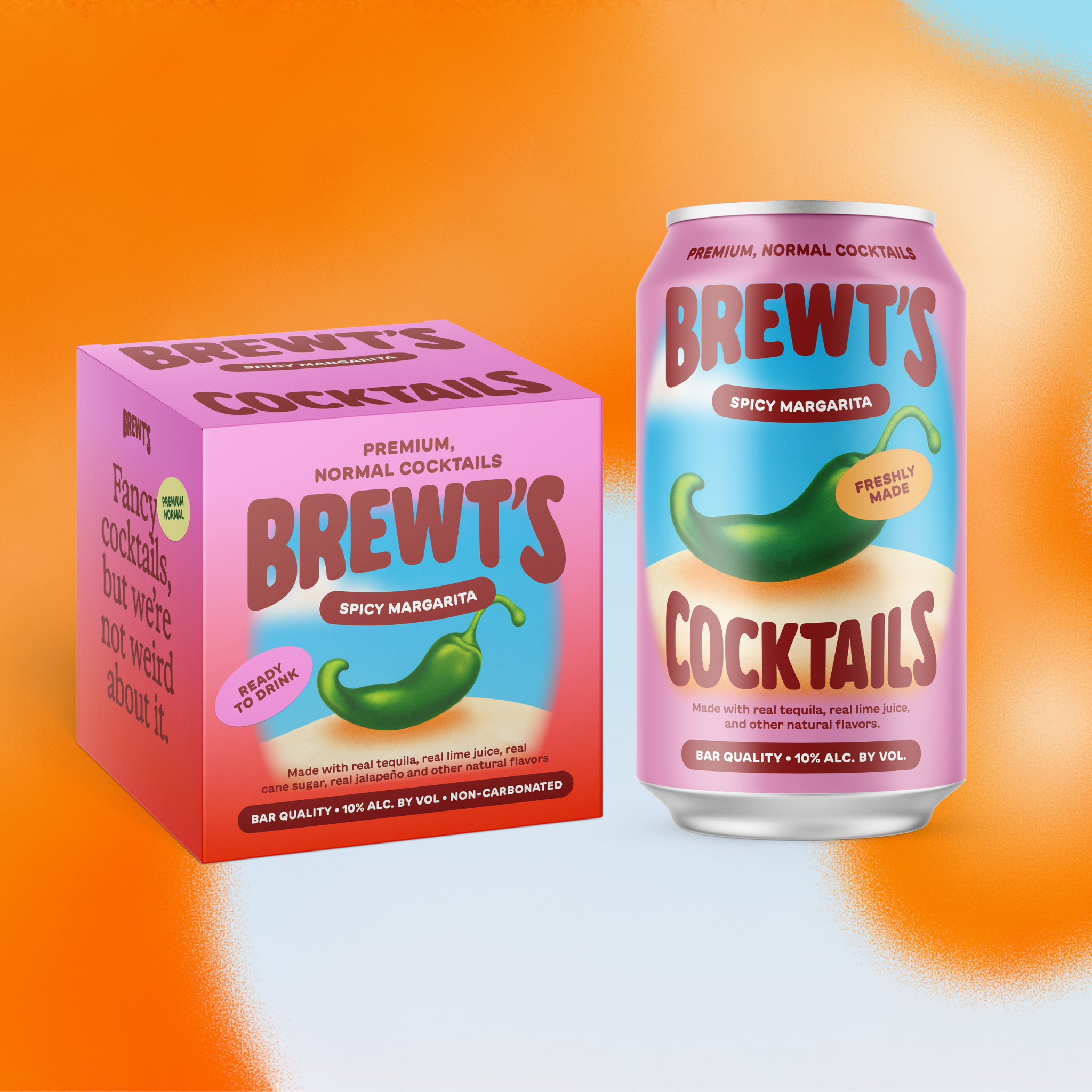 Brewt's Spicy Margarita 4 Pack 10% ABV Real Tequila