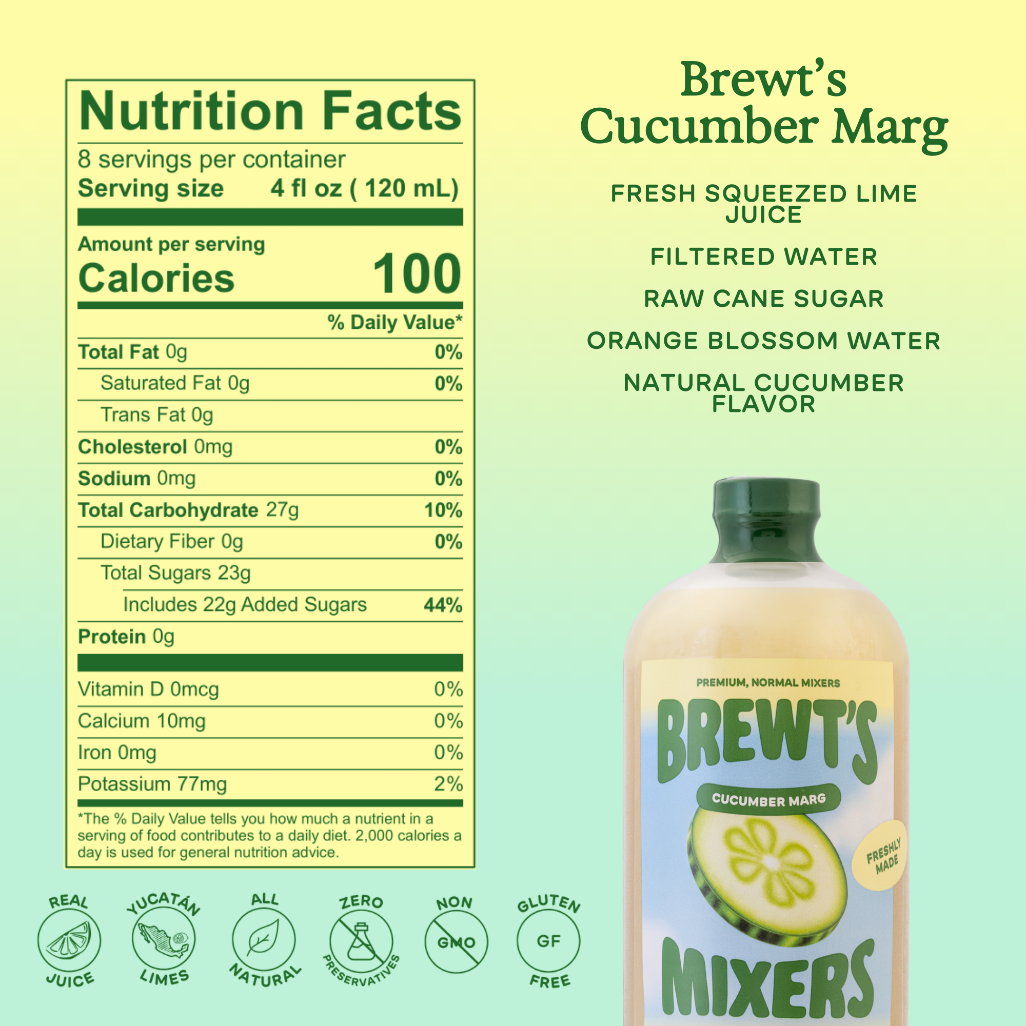 Brewt's Cucumber Margarita Mix