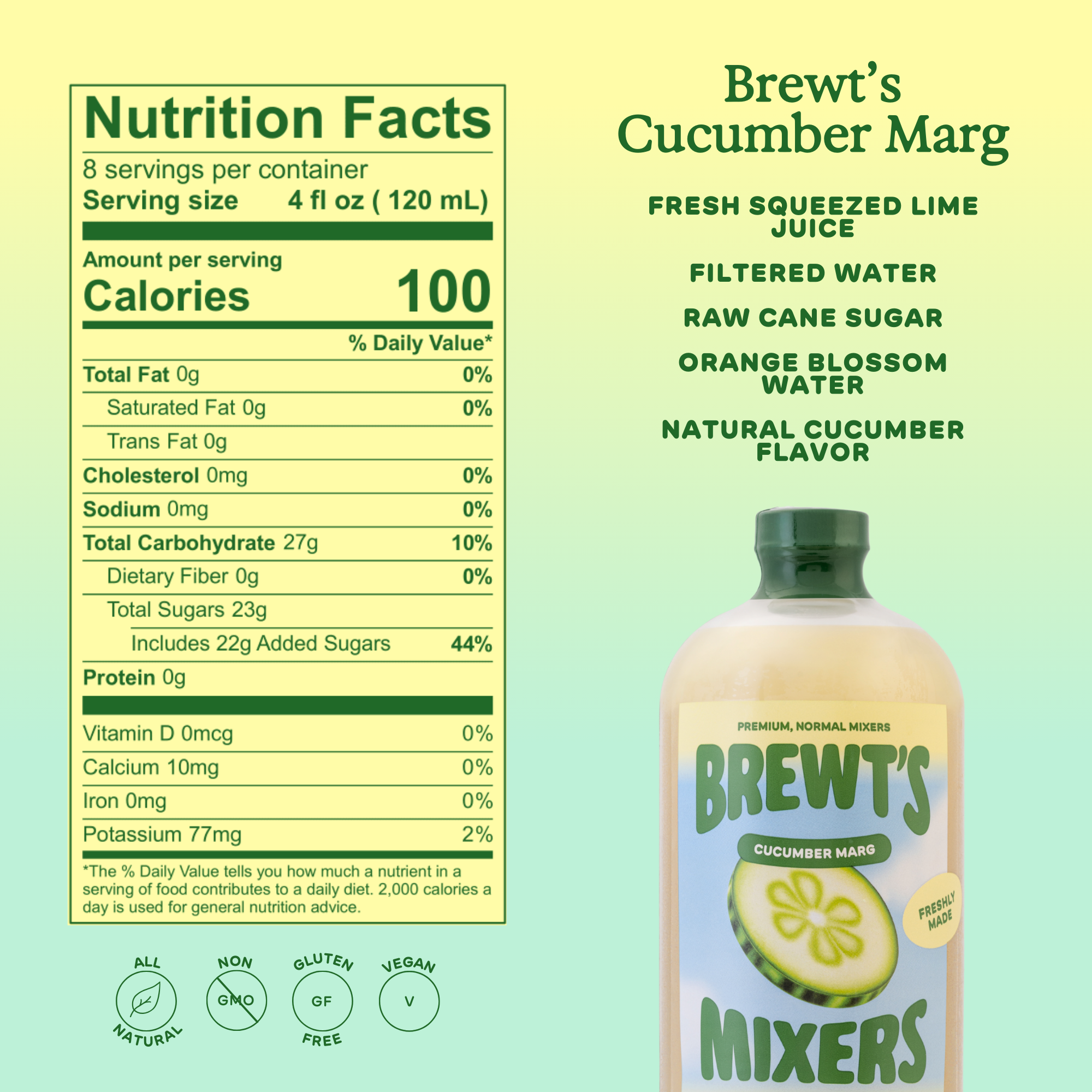 Brewt's Cucumber Margarita Mix