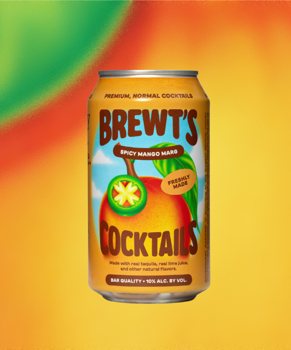 Brewt's Spicy Mango Margarita 4 Pack 10% ABV Real Tequila